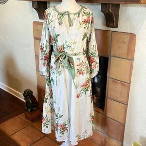 D’ASCOLI floral 100% soft cotton midi dress, S!